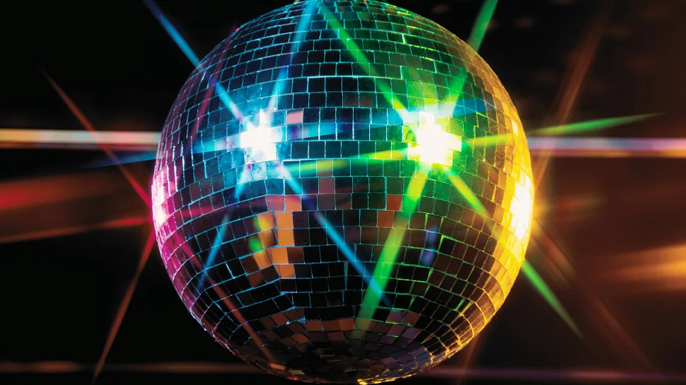 Image d'une boule à facettes lumineuse